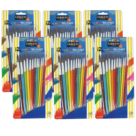 SARGENT ART Rainbow Paint Brush Set, Assorted Sizes, PK72 56-6012